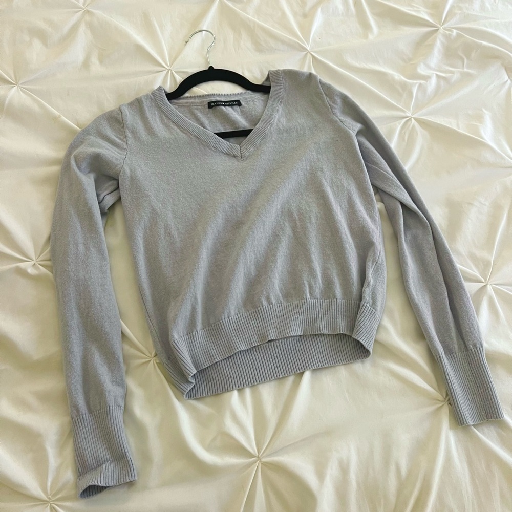 Brandy Melville light blue v neck sweater